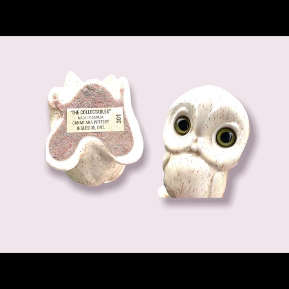 Owl Statues Vintage Studio Pottery Canada Set Of 2 Porcelain Figurines - Picture 8 of 9